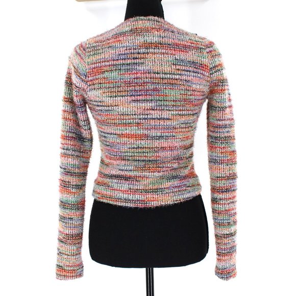 MAJORELLE Metallic Striped Louise Cardigan Silver V-Neck Embellished Sweater XS - Picture 7 of 9